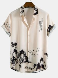 Mehdi - Chemise Paysage Montagne à l'Encre