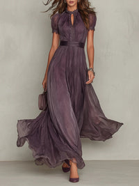 Olivia - Vintage elegantes Chiffon-Maxikleid