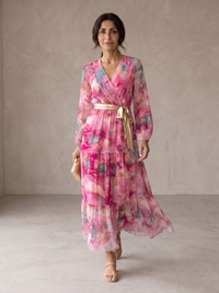 Robe Croisée en Tissu Floral Élégant | Maison Claire et Sylvie